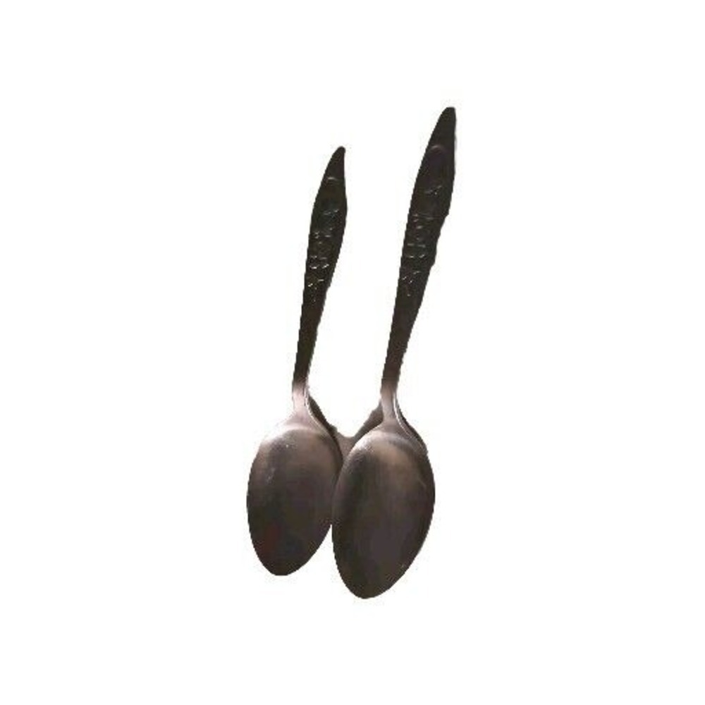 Silhouette Precious Rose Spoons Flatware Set of 2 Stainless Korea‎ Discontinued